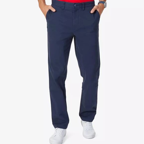 Nautica Men's Marine Navy Cotton Stretch Modern Fit Casual Pants Size W45 L30